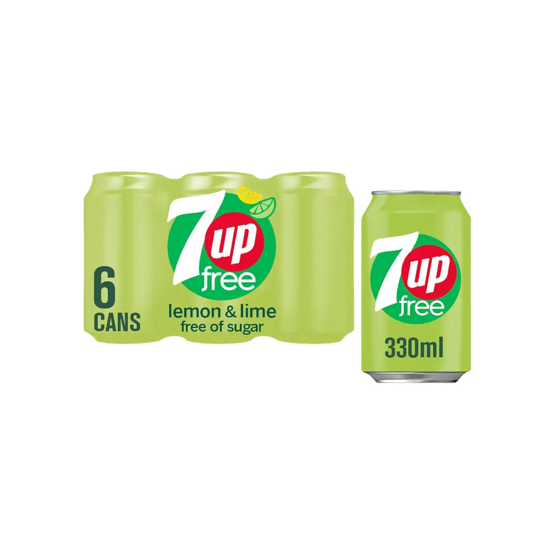 7 Up Free Drink imported 330ml, imported - (Pack of 6)