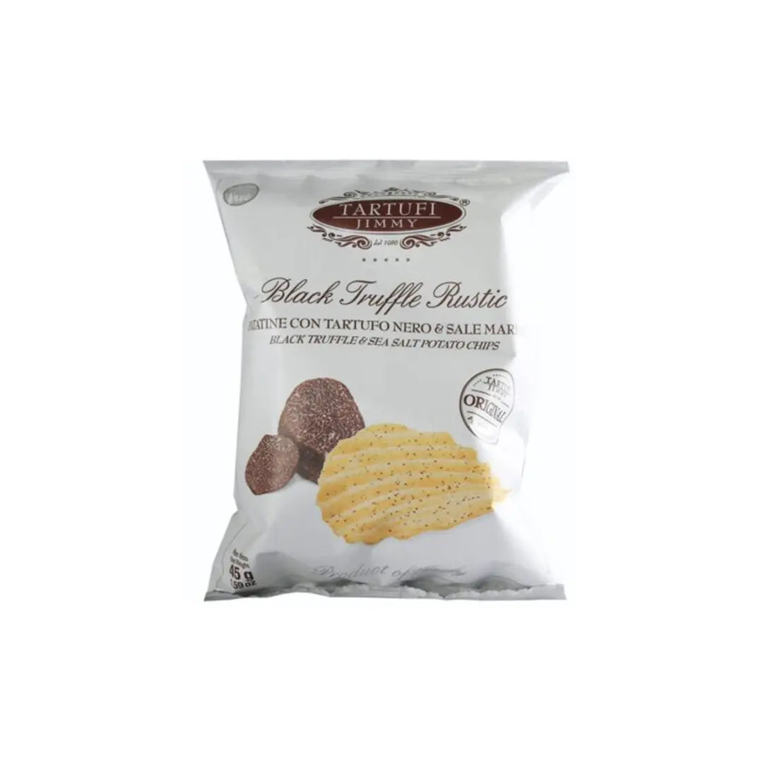 Black Truffle Rustic Black truffle & sea salt chips by Tartufi Jimmy, 45g