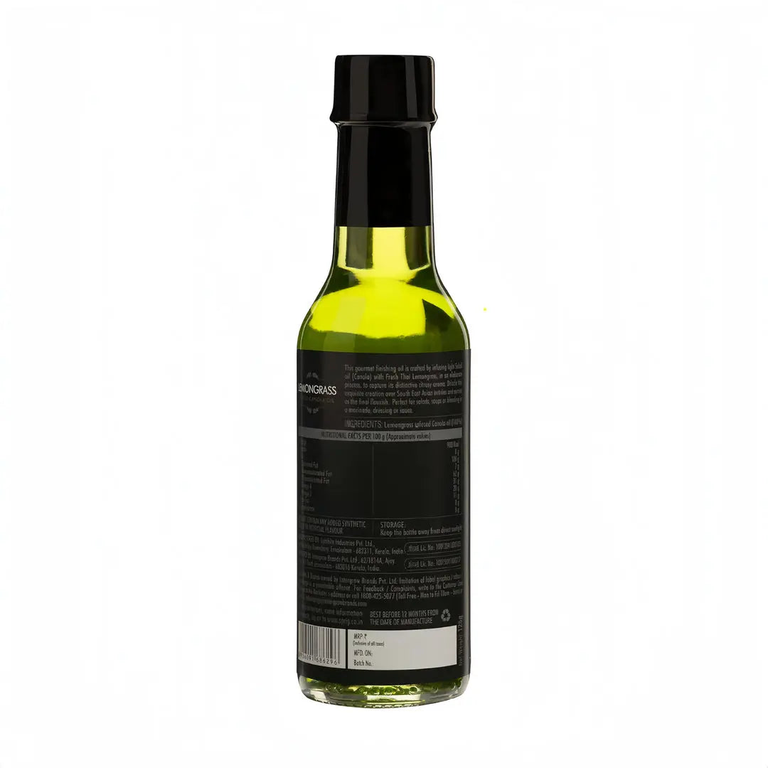 Buy Gourmet Fresh Lemongrass Infused Canola Oil For Cooking,125Gm | Luckysrore.in