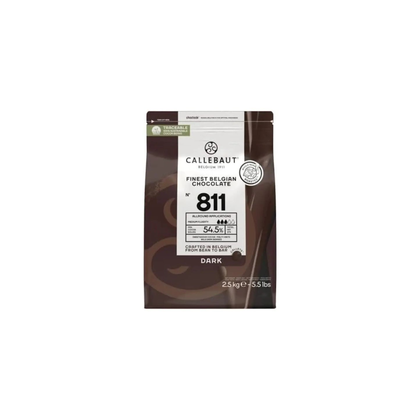 Callebaut Dark Couverture Chocolate Callets 2.5kg Bulk Chocolate for Bakery