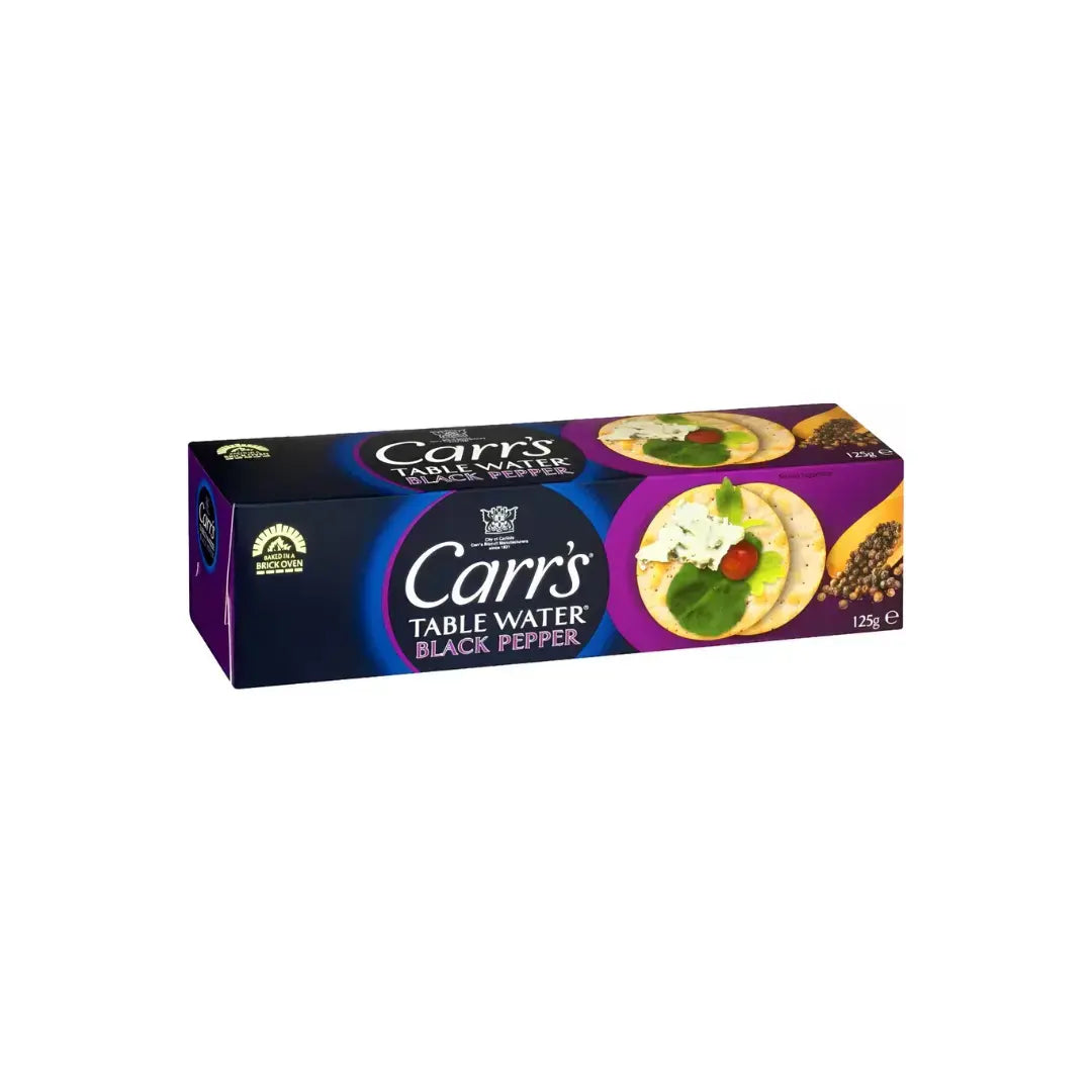 Carr’s Table Water Crackers Black Pepper 125g pack