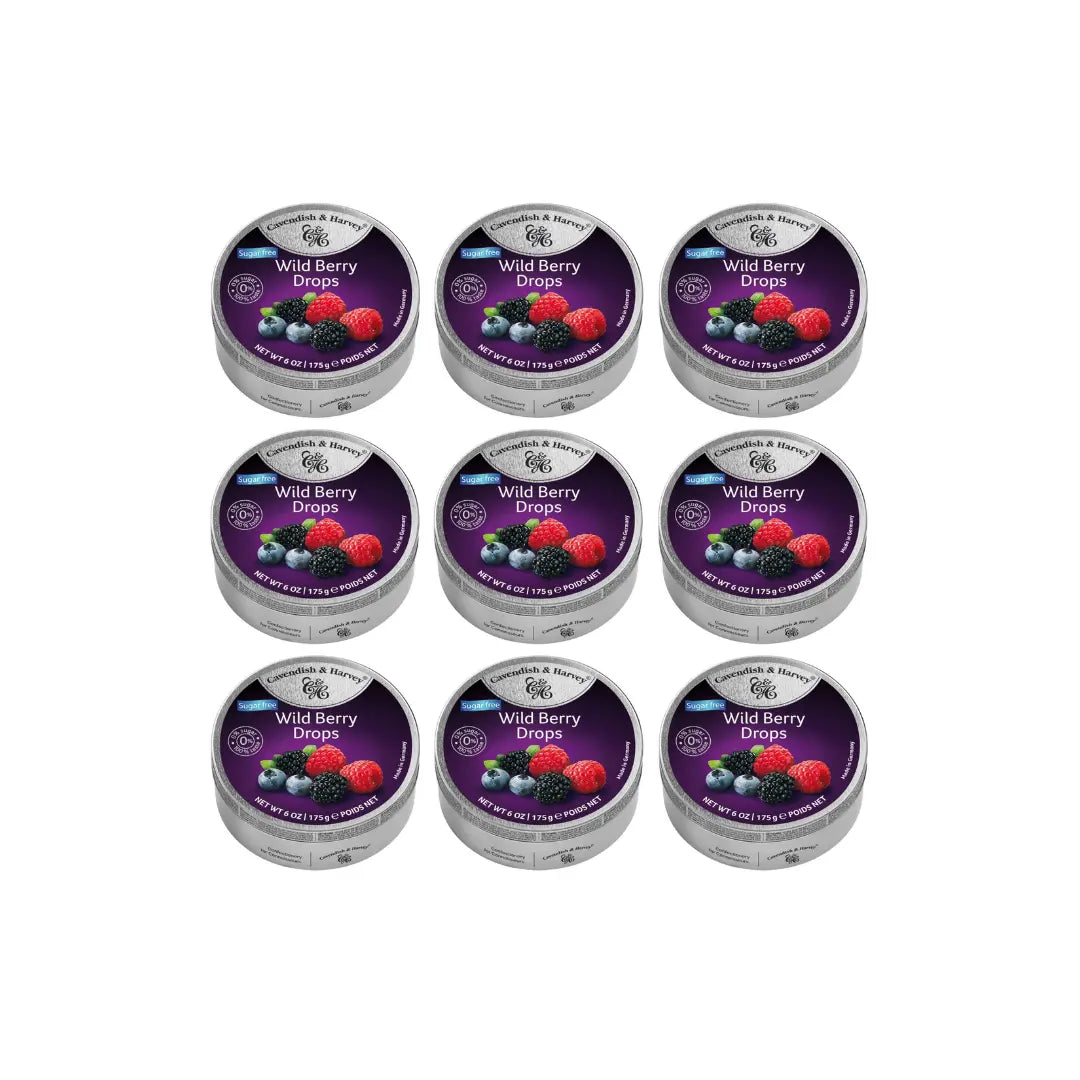 Cavandish & Harvey Sugar Free Wild Berry Drops, 175G (Pack of 9)