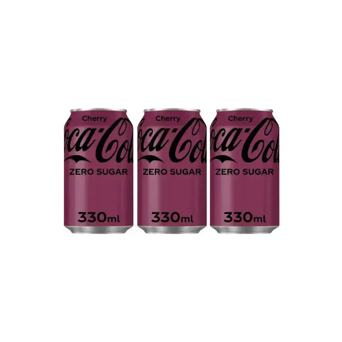 Coca Cola Cherry Zero Sugar – 330ml Cans (Pack of 3, Imported) Luckystore