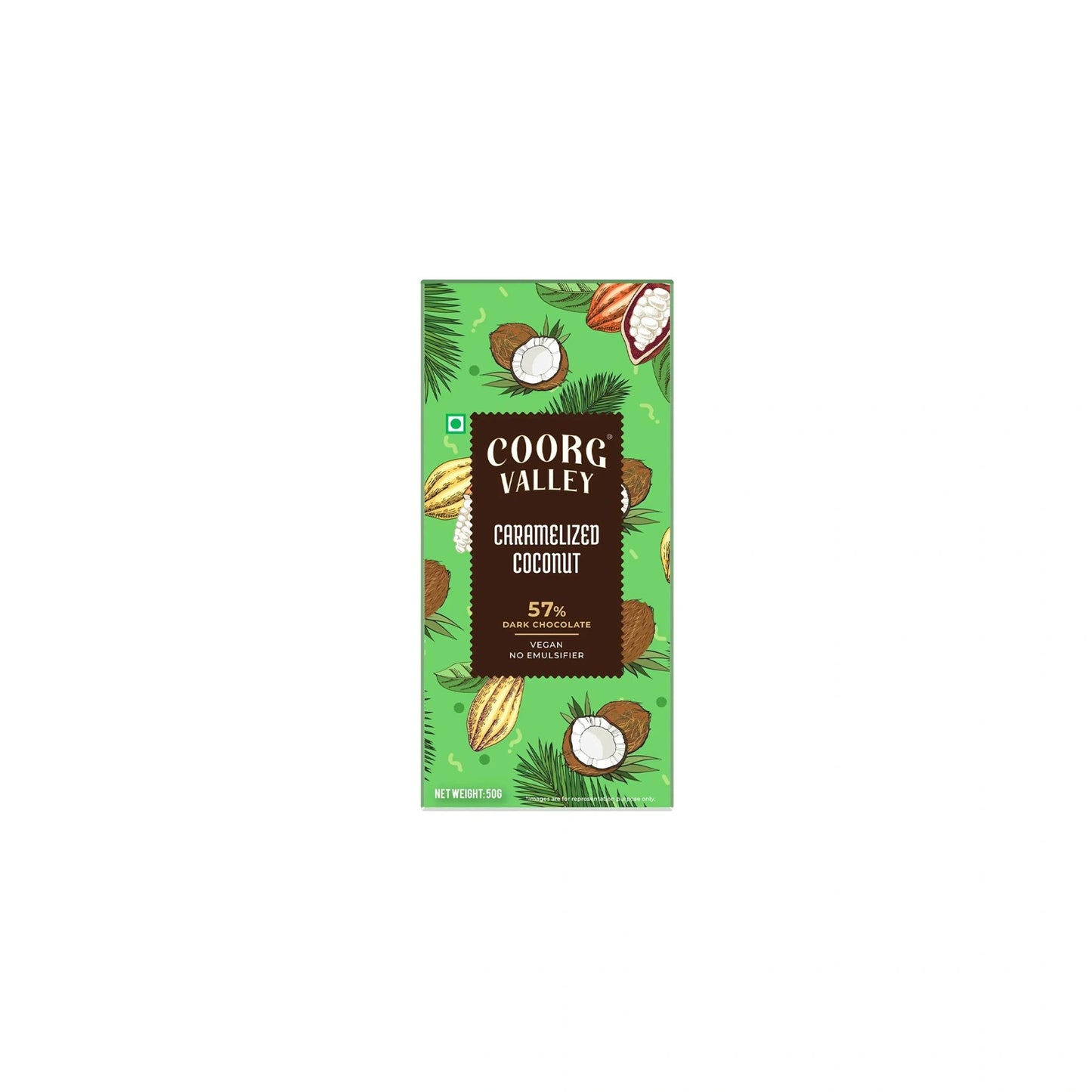 Coorg Valley Caramelized Coconut Dark Chocolate 50g
