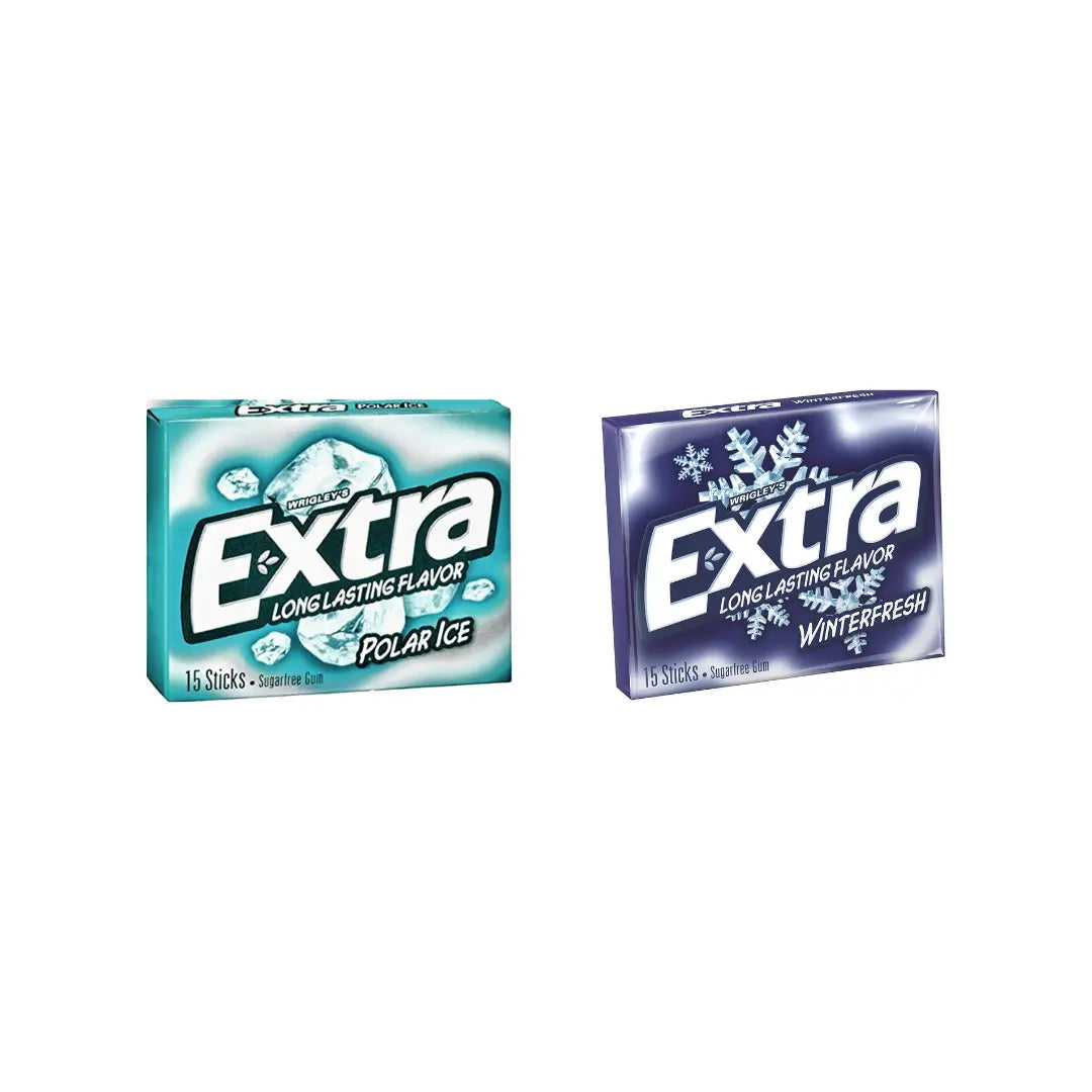 EXTRA Polar Ice Sugar free Gum, 15 Sticks 47g + EXTRA Winter fresh Sugar free Gum 47g (Combo Pack)
