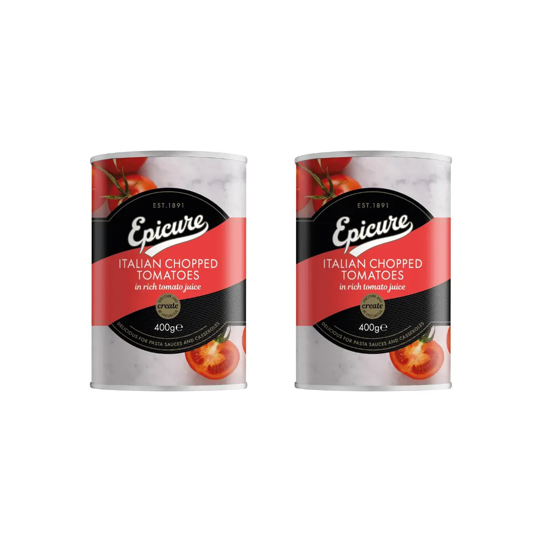 Epicure Italian Chopped Tomatoes In Rich Tomato Juice 400g (Pack of 2)