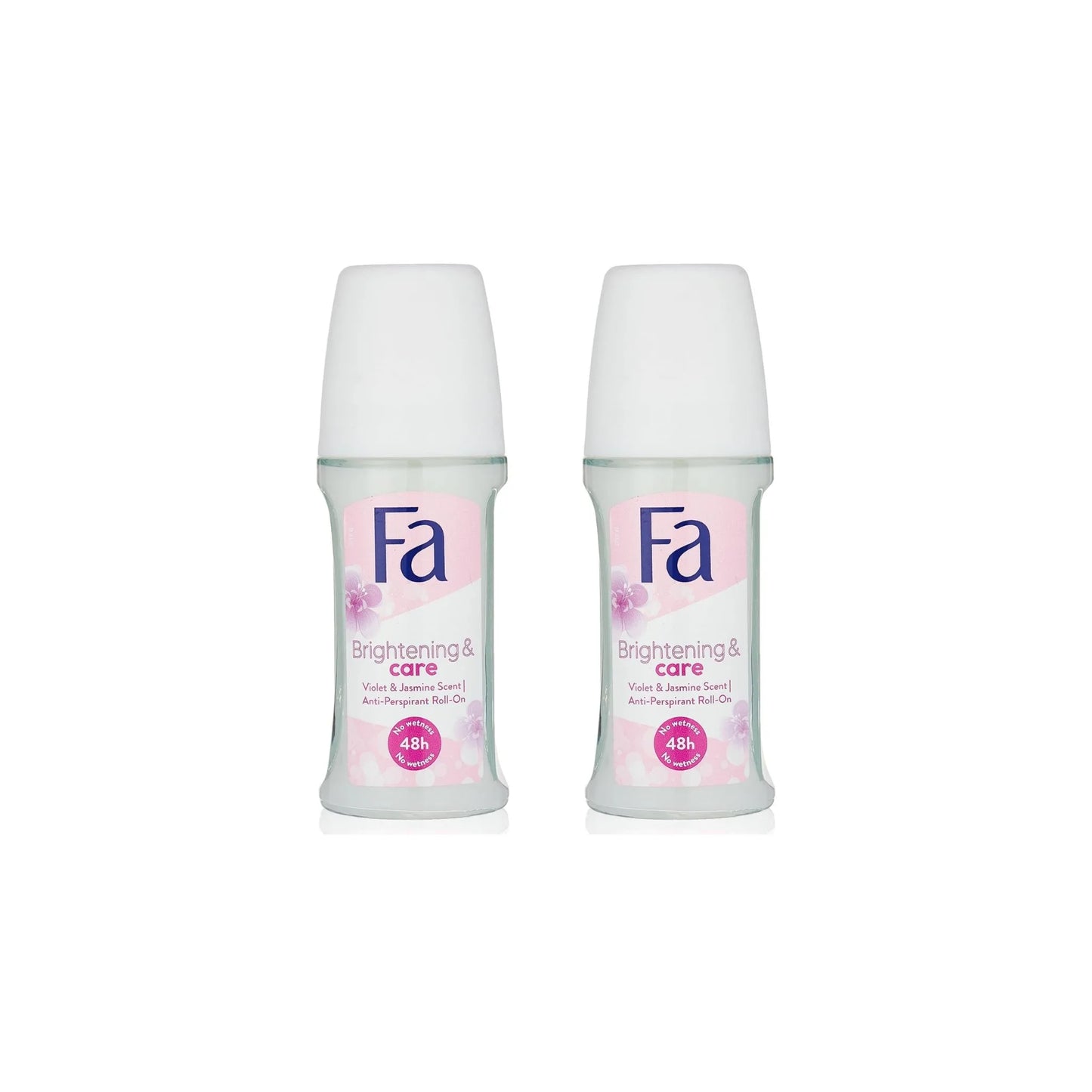 Fa Brightening & Care Roll-On Deodorant – Violet & Jasmine Scent, 50ml (Pack of 2)