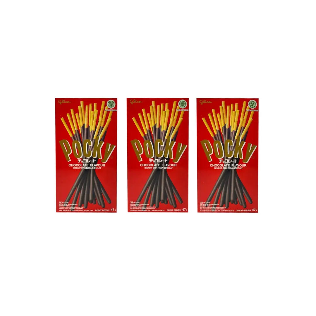 Glico Pocky Chocolate Flavour Sticks 47g (Pack of 3)