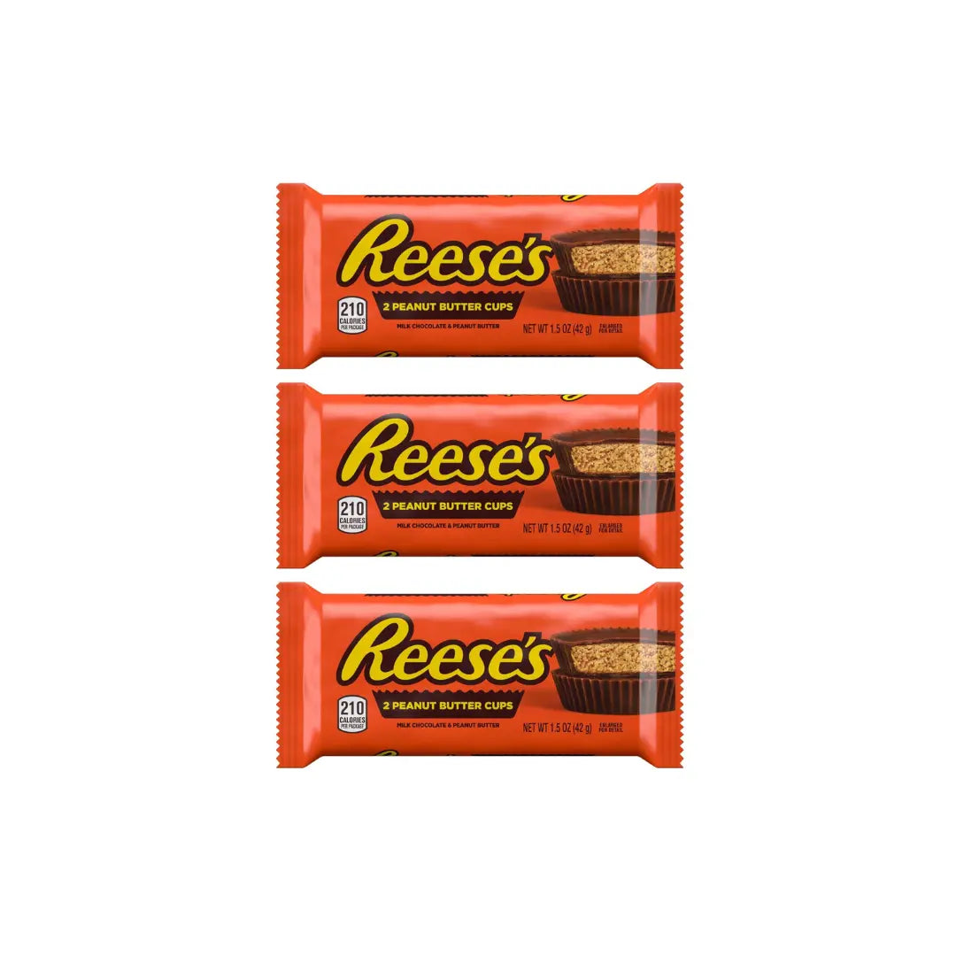 HERSHEY'S Reese's 2 Peanut Butter Cups Milk Chocolate 42g (Pack of 3)