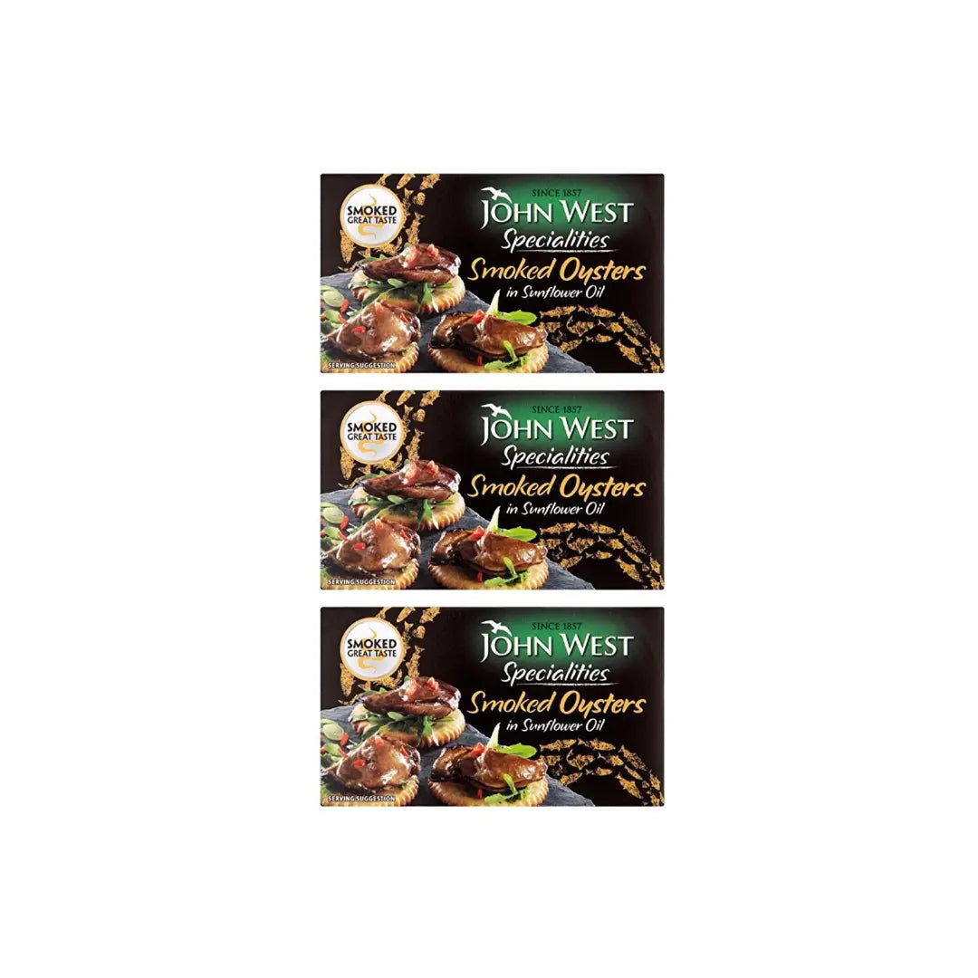 John West Smoked Oysters in Sunflower Oil 85g (Pack of 3)