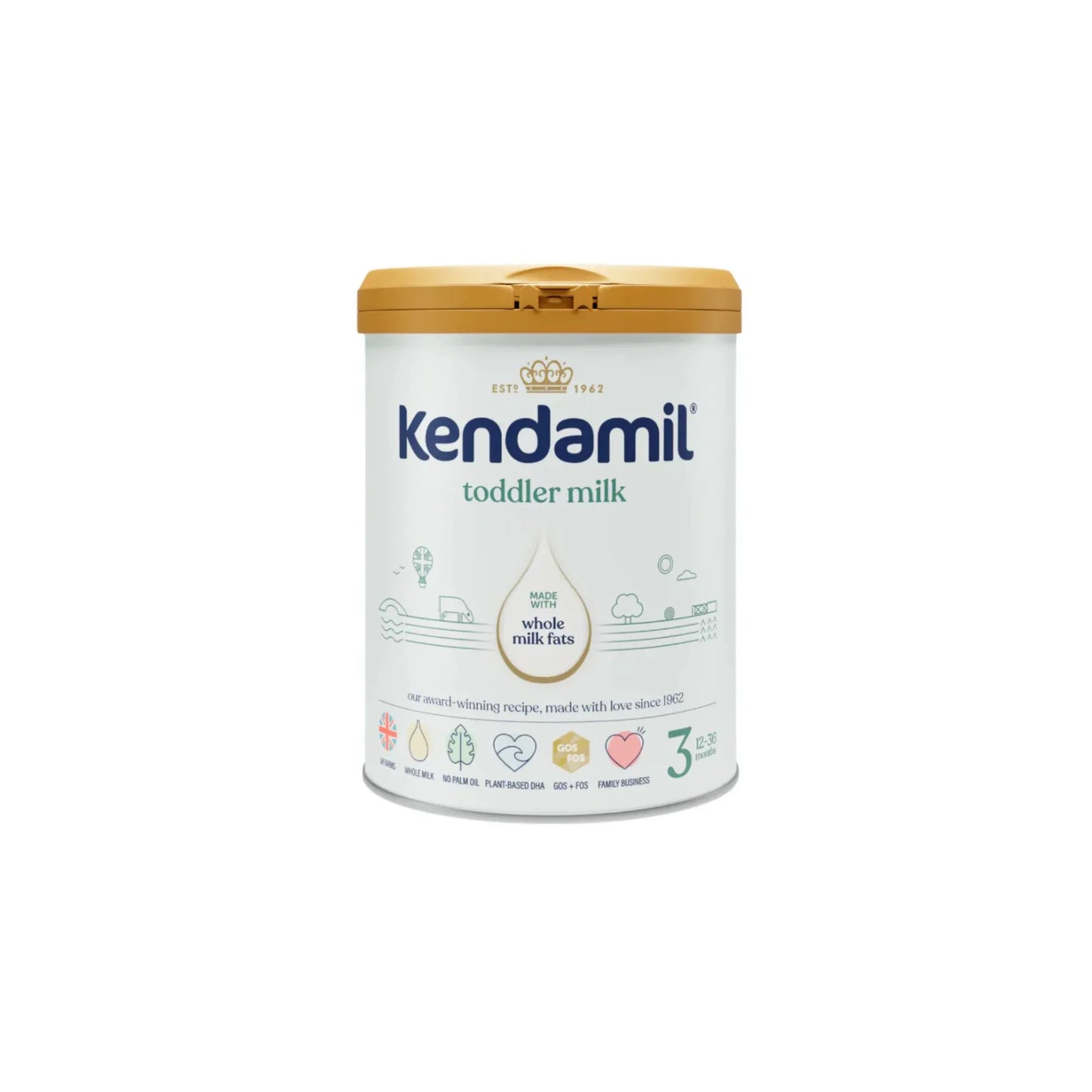 Kendamil Toddler Milk Stage 3 Whole Milk Formula for Toddlers 12-36 Months