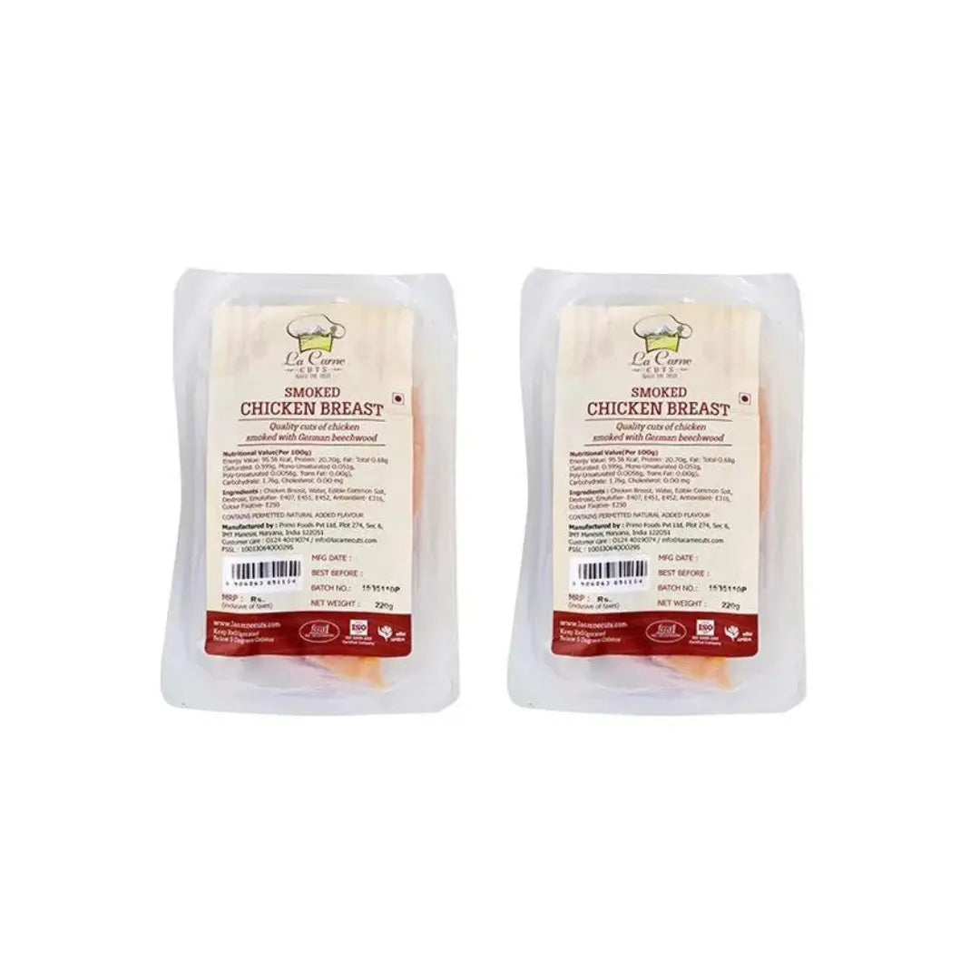 La carne smoked chicken breast 220g (Pack of 2)