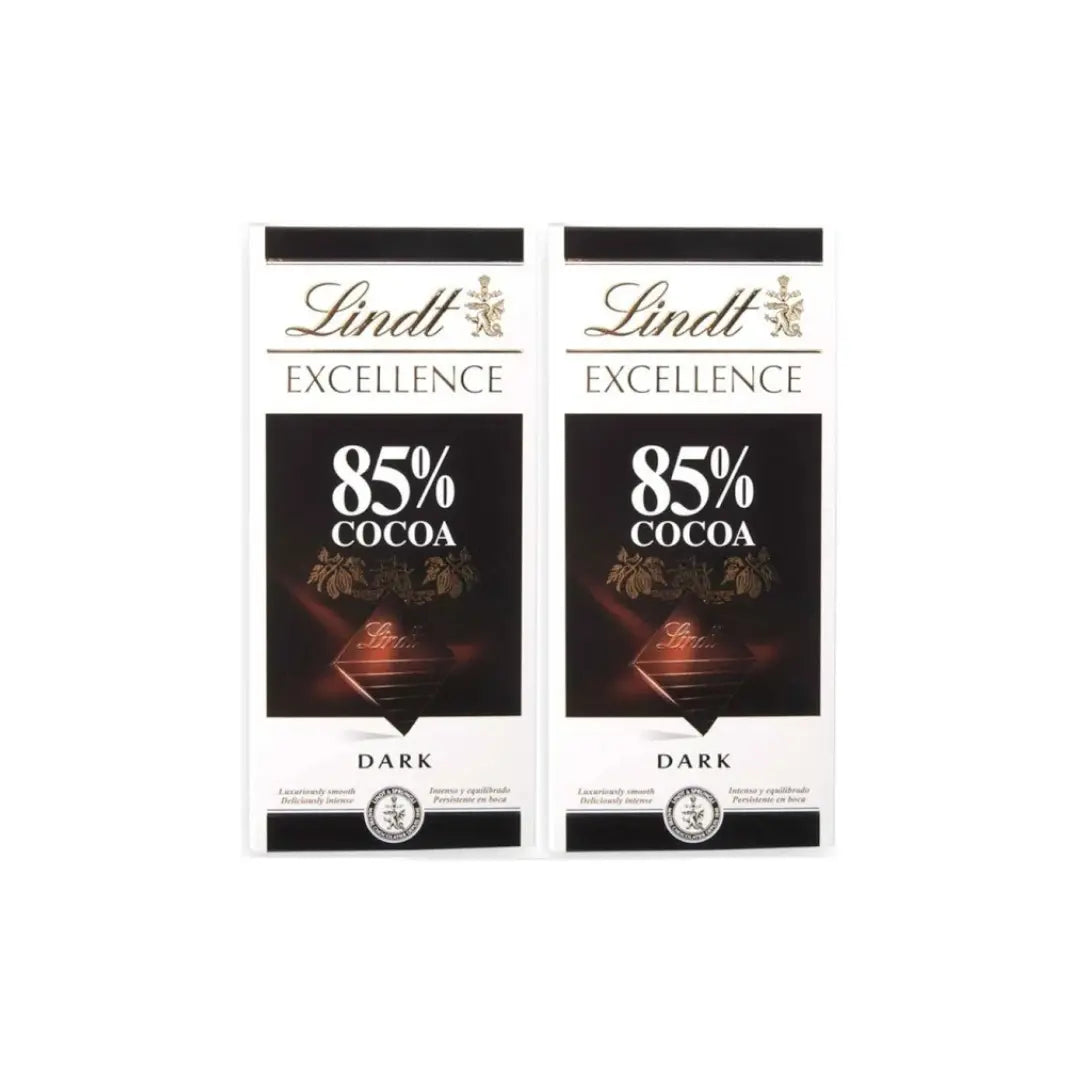 Lindt Excellence 85% Cocoa Dark Chocolate 100g (Pack of 2)