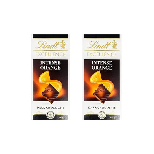 Lindt Excellence Orange Intense Dark Chocolate 100g (Pack of 2)