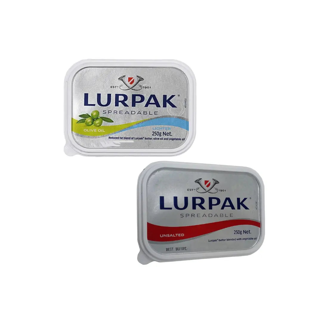 Lurpak Spreadable Butter Combo Pack – Olive Oil Butter 250g + Unsalted Butter 250g