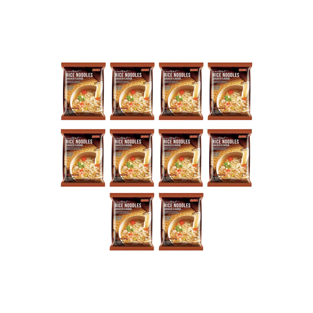 MAMA Gluten Free Rice Chicken Noodles, 55g (Pack of 10)