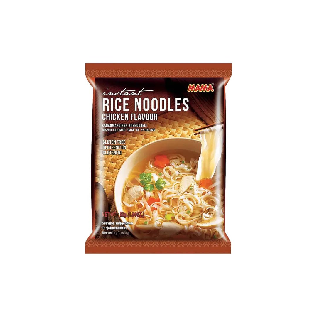 MAMA Gluten Free Rice Chicken Noodles, 55g (Pack of 10)