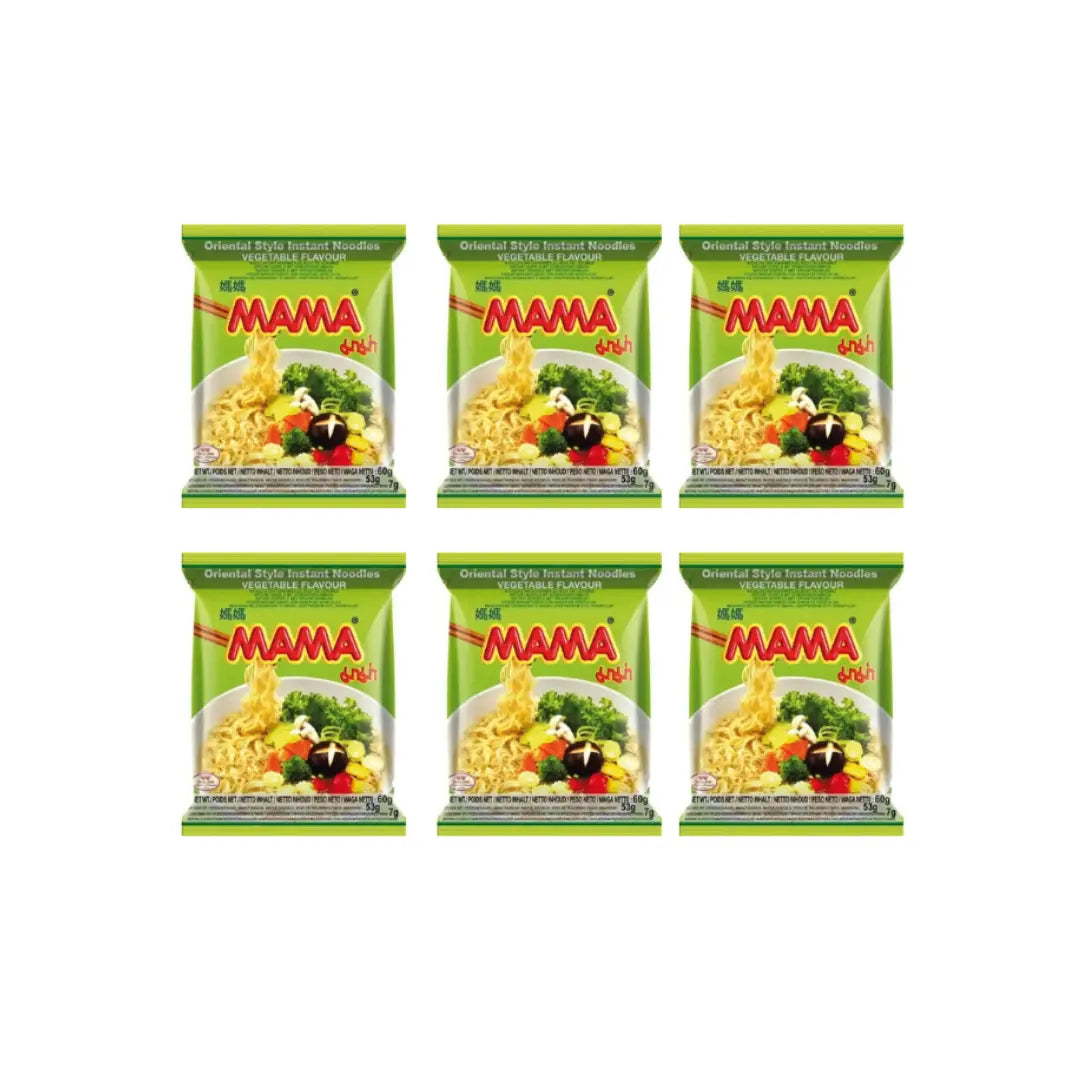 Mama Vegetable Instant Noodles 60g (Pack of 6)