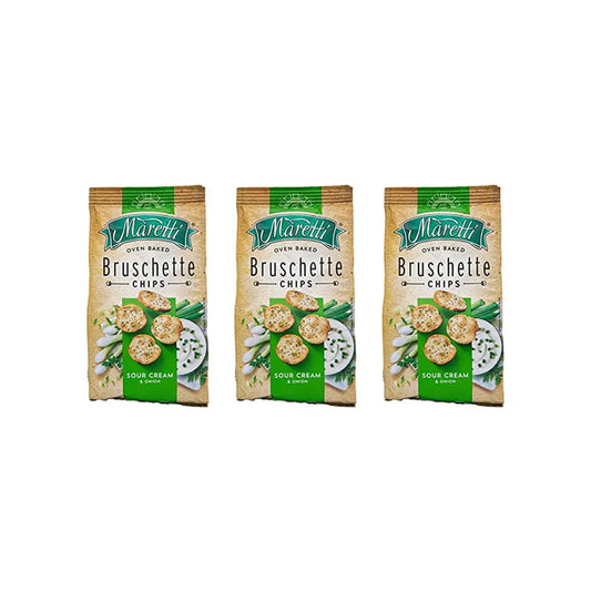 Maretti Bruschette Chips Sour Cream & Onion Flavour 70g (Pack of 3)