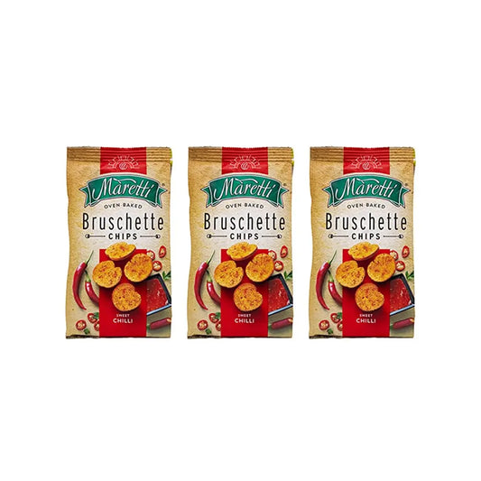 Maretti Bruschette Chips Sweet Chilli | Chilli Bruschette Chips – 70g (Pack of 3)