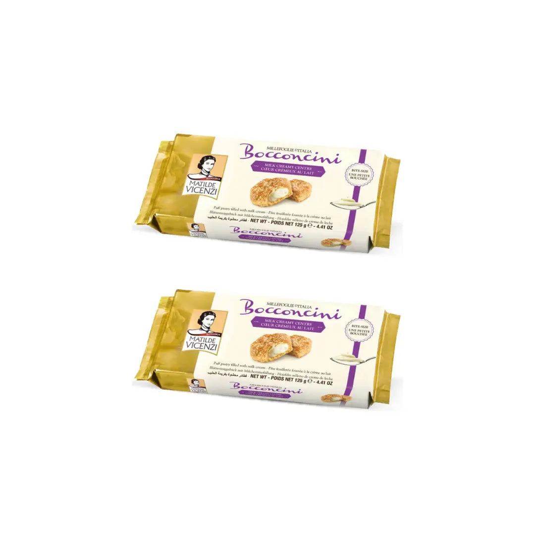 Matilde Vincenzi Bocconcini Puff Pastry with Milk Cream 125g (Pack of 2)