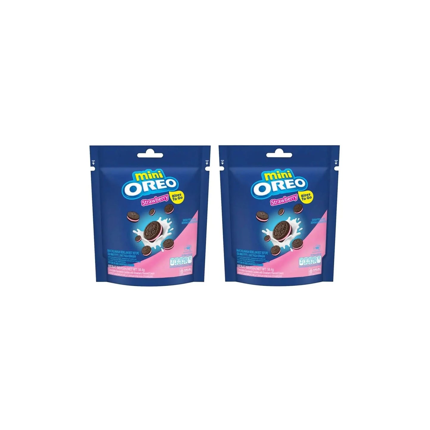 OREO Mini Strawberry Biscuits 58g (Pack of 2)