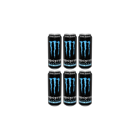 Monster Energy Zero Sugar Energy Drinks BLUE 500ml (Pack of 6)