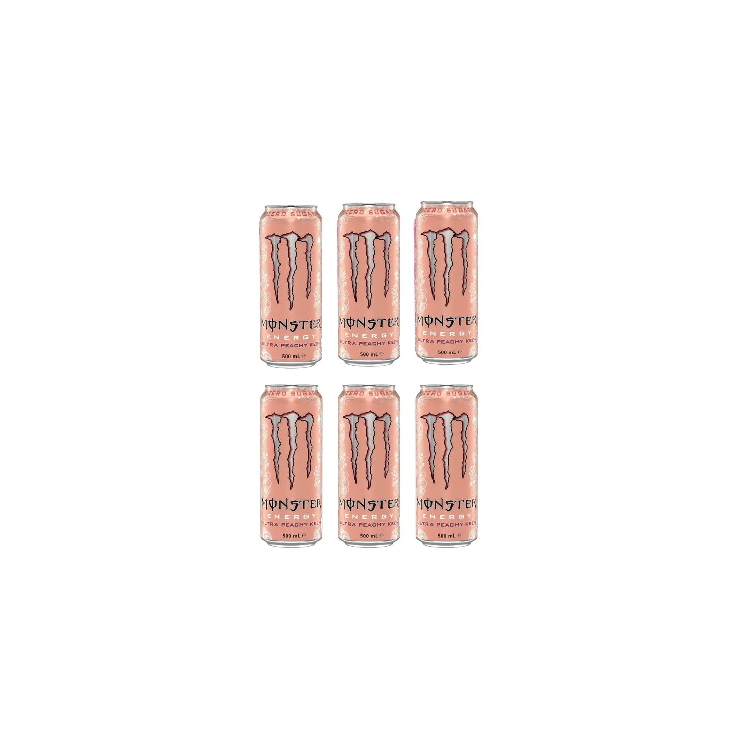 Monster Energy Ultra Peachy Keen Zero Sugar Energy Drink, 500 ml (Pack of 6)