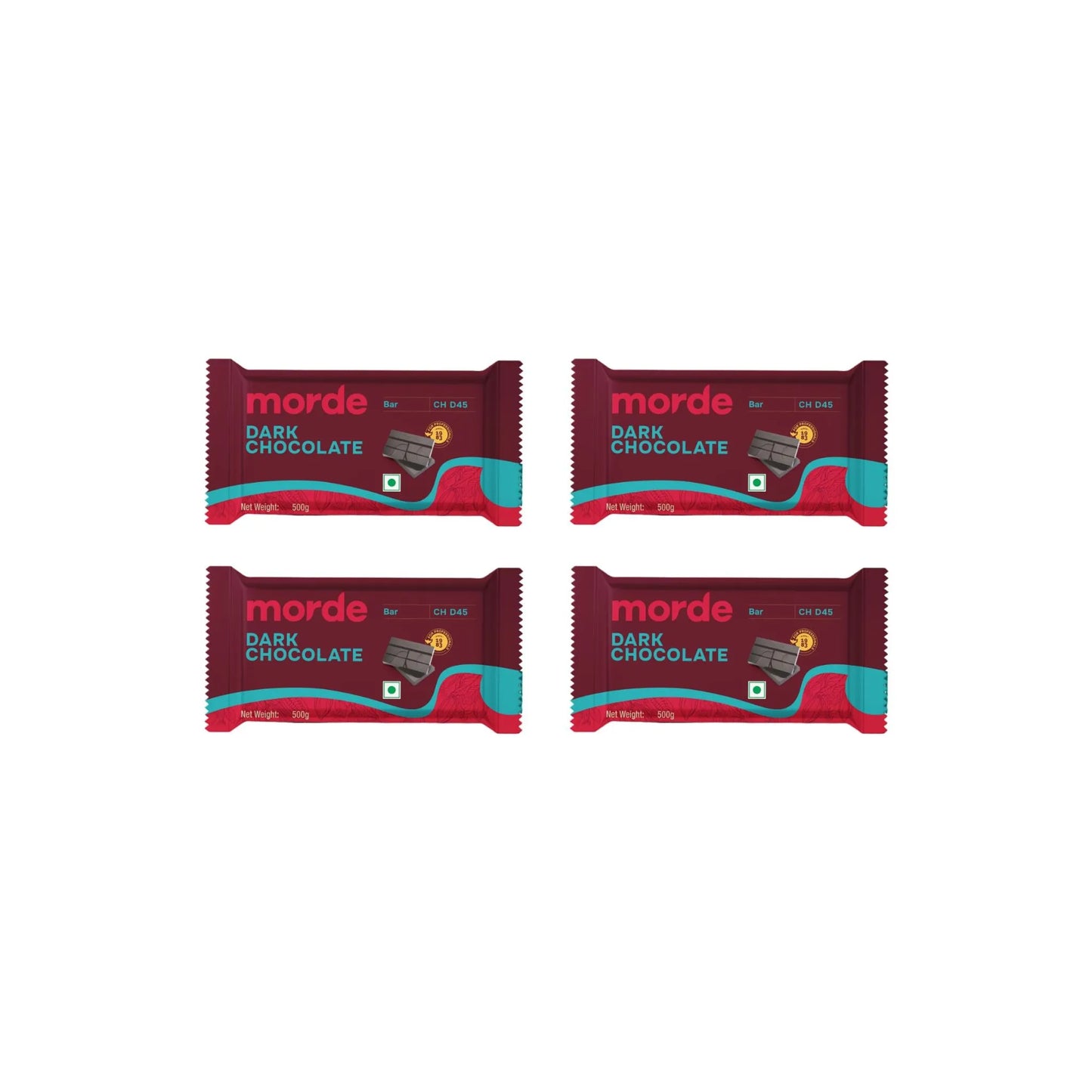 Morde Dark Chocolate Ch D45 500g (Pack of 4) – Premium Dark Chocolate for Baking & Coating