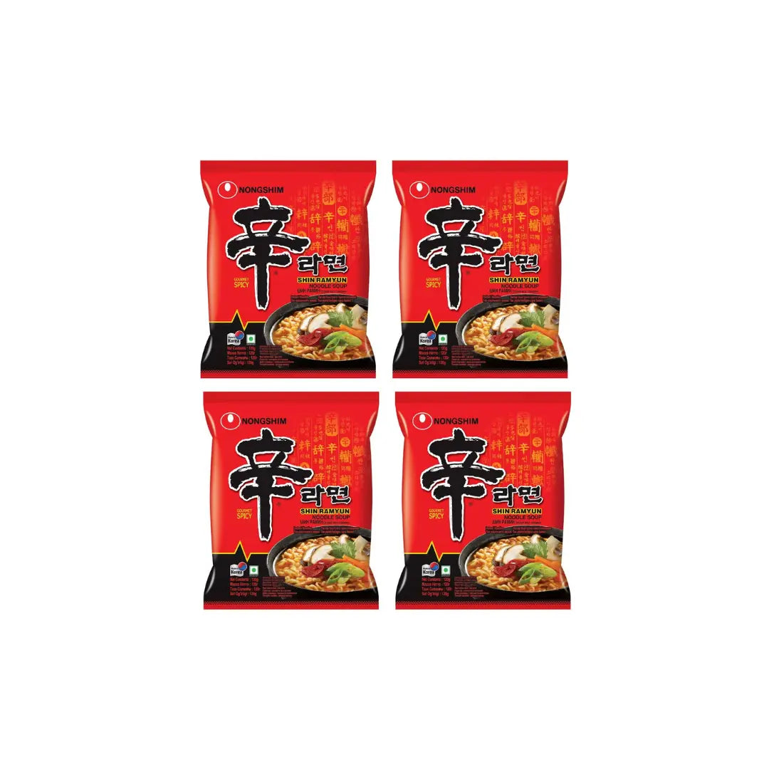 Nongshim Gourmet Spicy Kimchi Noodles 120g (Pack of 4)
