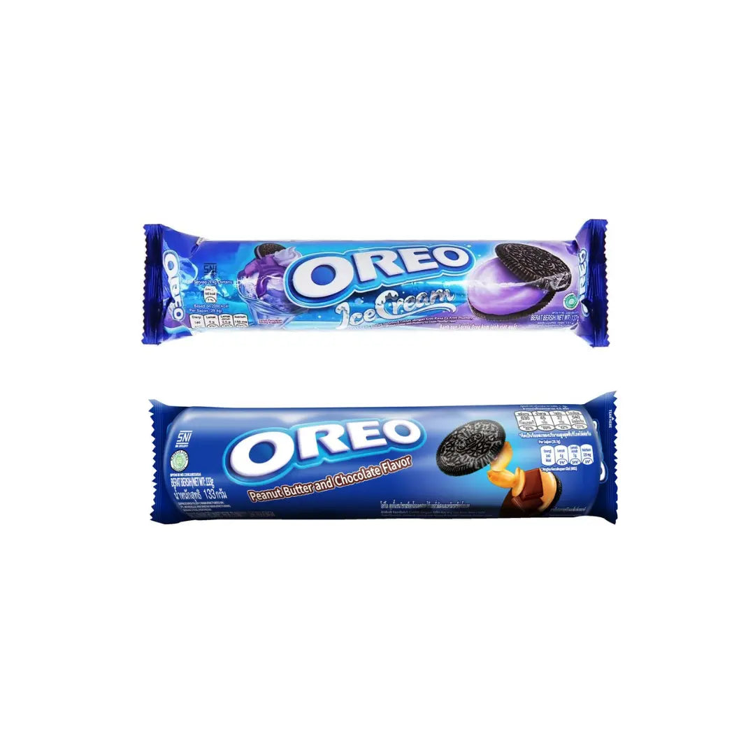 Oreo Peanut Butter Cookies + Oreo Chocolate Chip Sandwich Cookies With Blueberry Ice Cream Flavor 133g