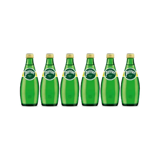 Perrier Carbonated Water Glass Bottle 330ml (Pack of 6)