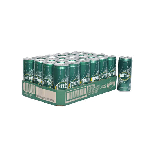 Perrier Sparkling Natural Mineral Water Cans, 330ml (pack of 24)