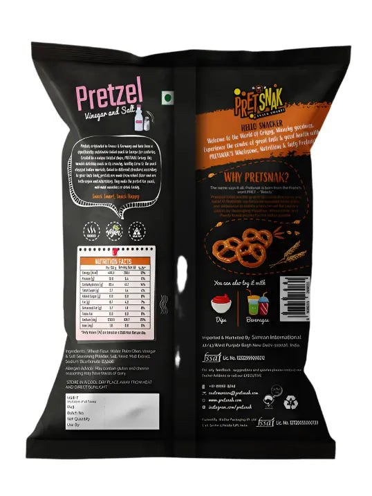 Pretsnak Pretzel Crisps Salt and Vinegar