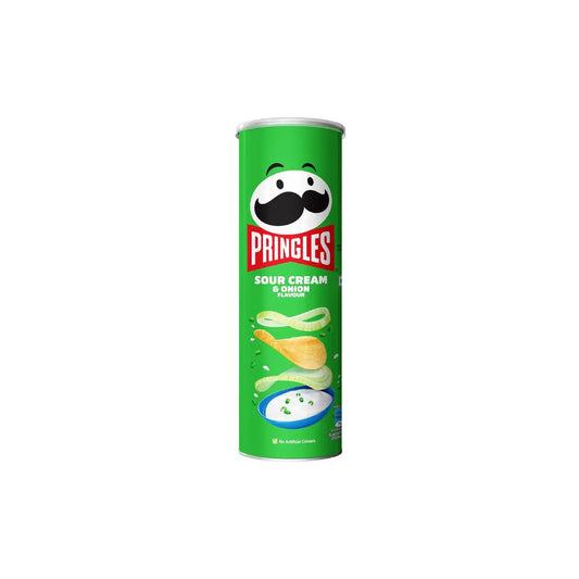 Pringles Potato Chips, Sour Cream and Onion, 134g (Imported)