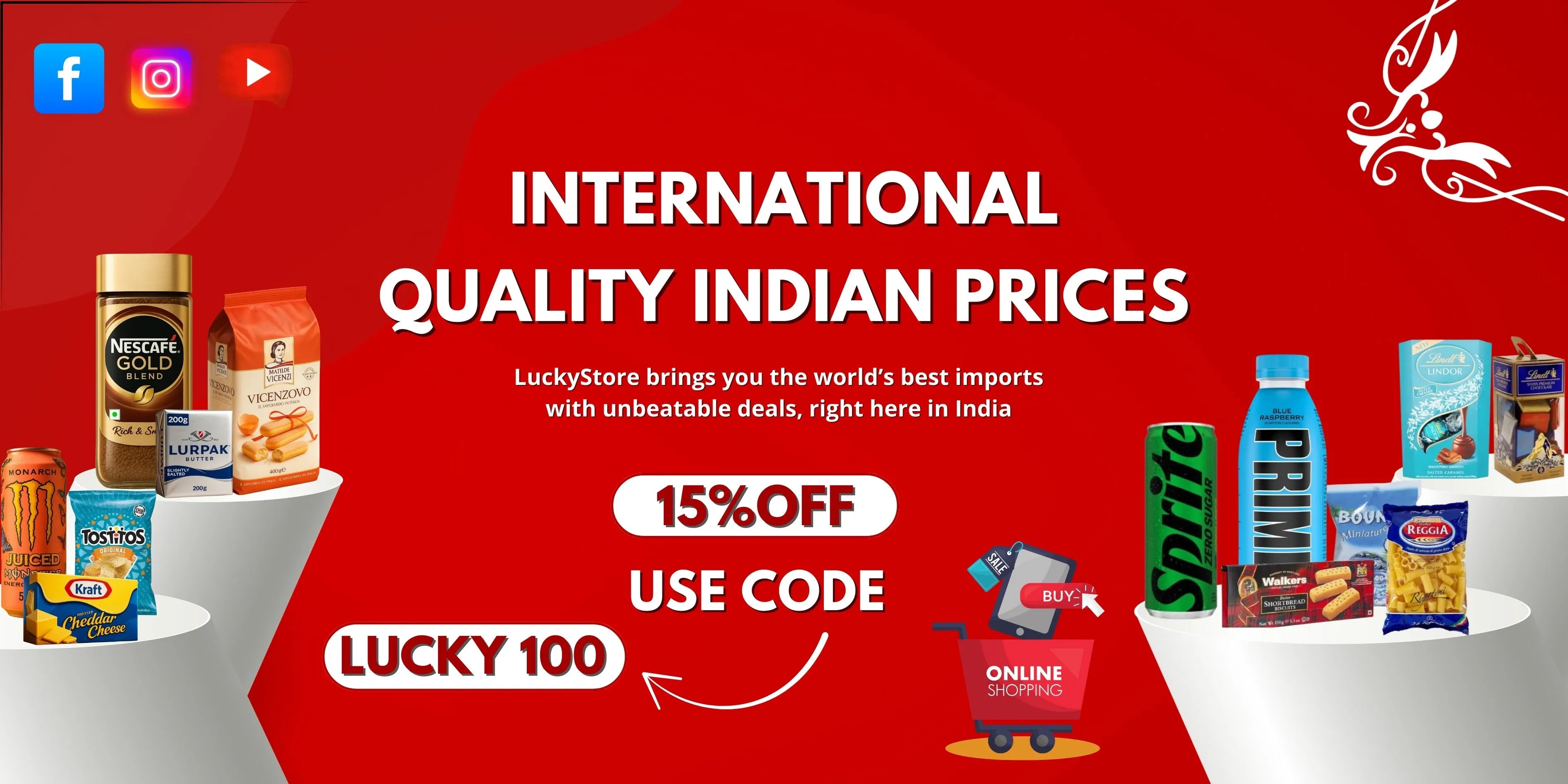 Imported Grocery Store Online in India | LuckyStore get 10%
