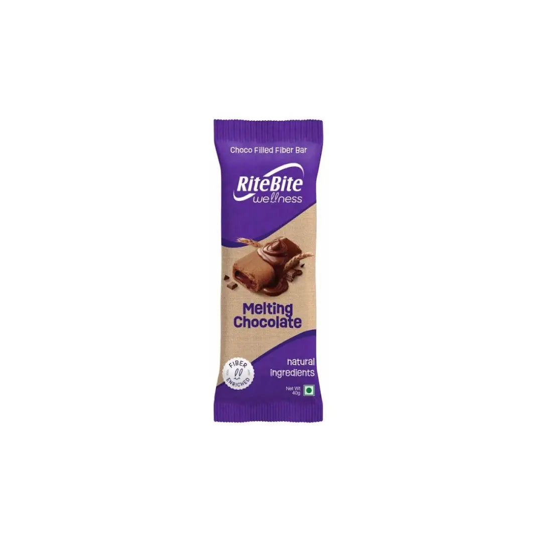 Rite Bite Melting Chocolate Chocofill Fiber Energy Bar 40g (Pack of 12)