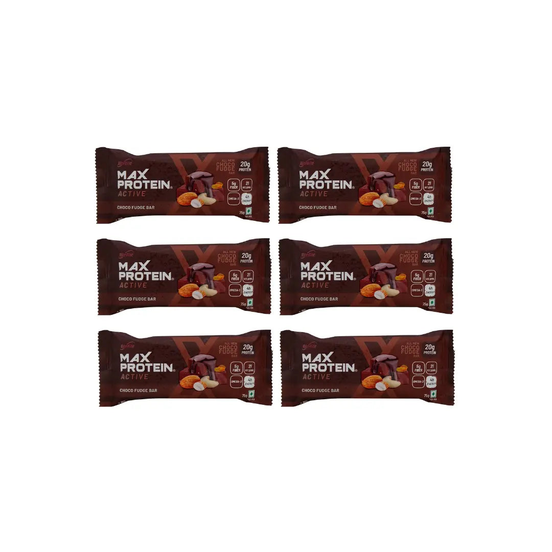 RiteBite Max Protein Active Choco Fudge Protein Bars 75g (Pack of 6)