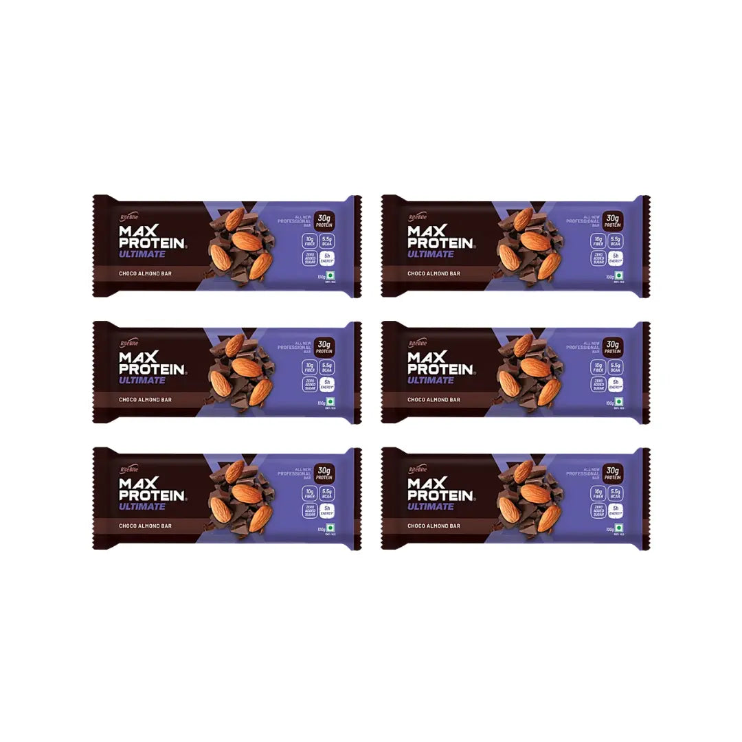 RiteBite Max Protein Bar Ultimate Choco Almond Bar 100g (Pack Of 6)