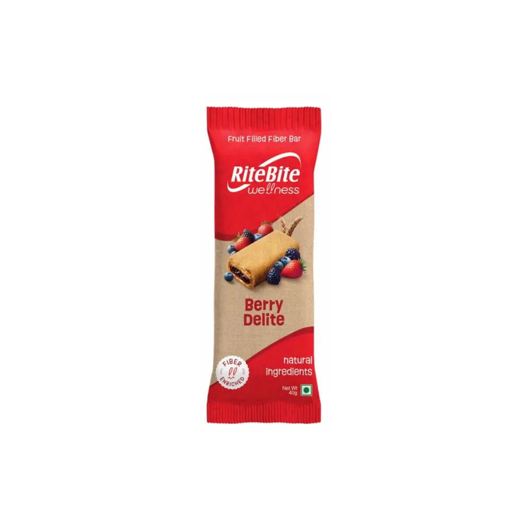 RiteBite Wellness Snack Bar Berry Delite, 40g (Pack of 12)