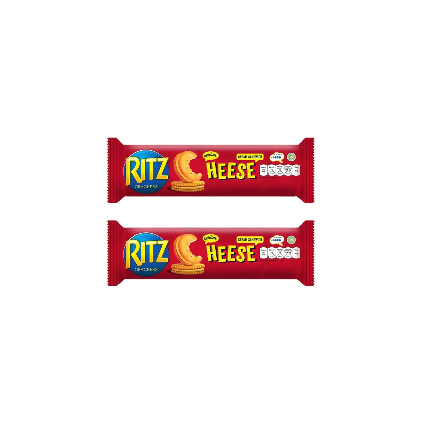 Ritz Cheese Cream Sandwich Cracker Biscuits, 100g (Pack of 2)