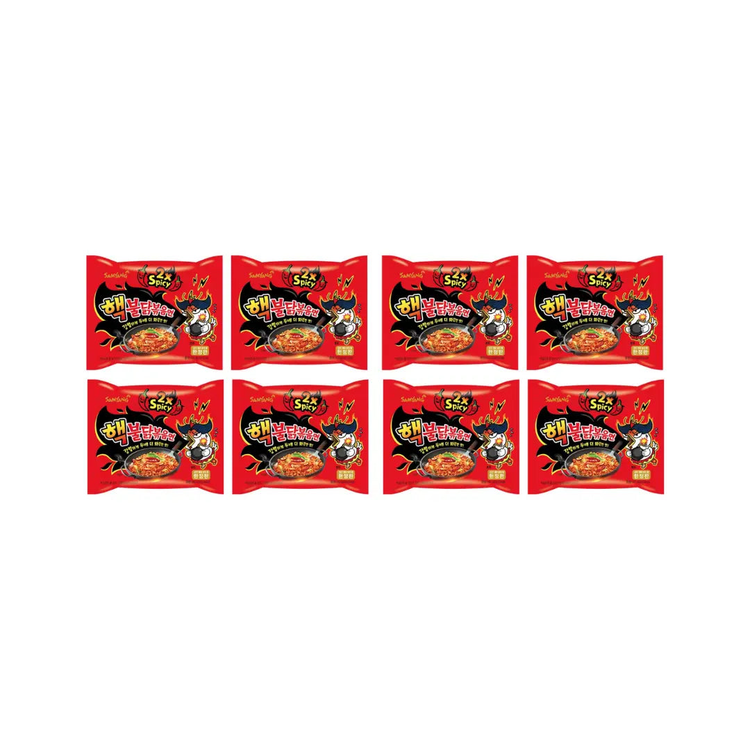 Samyang 2x Spicy Buldak Hot Chicken Flavor Ramen Noodles 140g ( Pack of 8)