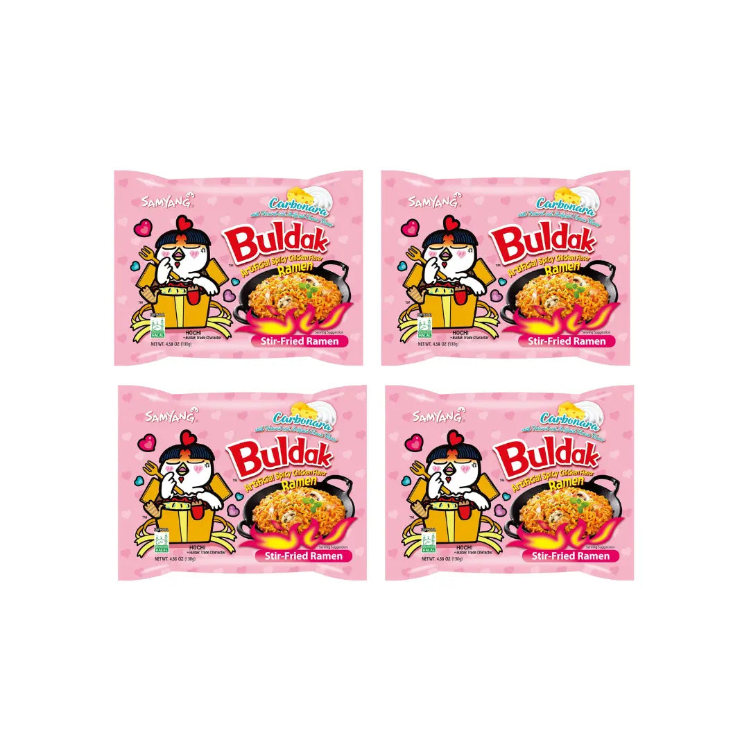 Samyang Ramen Carbonara Hot Chicken Instant Noodles 130g (pack of 4)