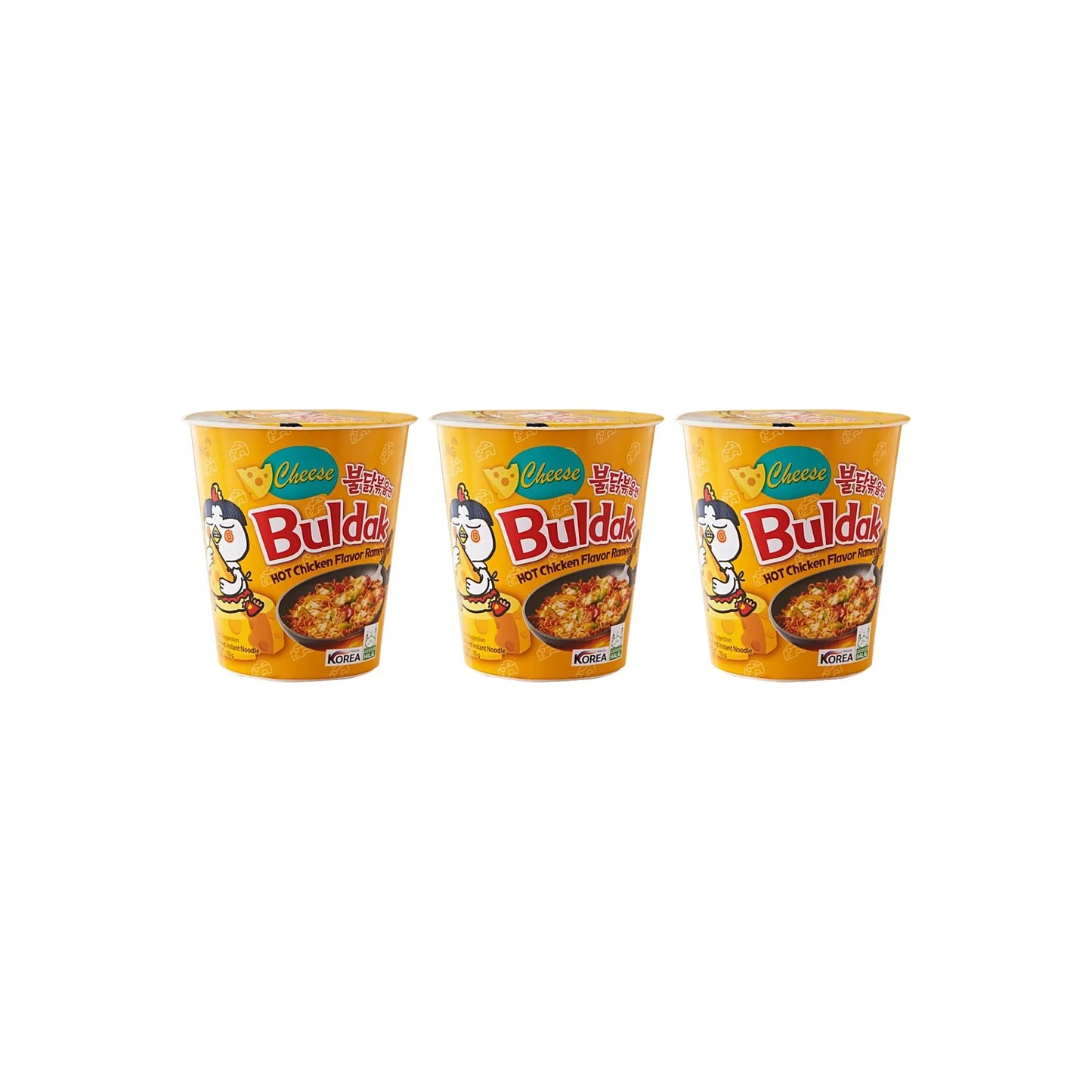 Samyang Cheese Buldak Hot Chicken Flavor Ramen Cup, 70g (Pack of 3)