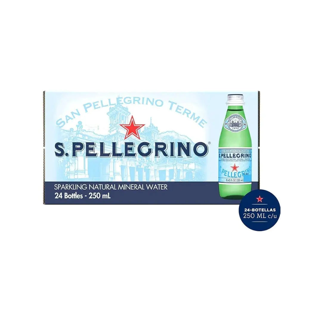 San Pellegrino Carbonated Natural Mineral Water Bottle, 24 X 250 ml