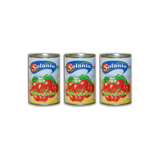 Solania Tomatoes Pomodorini Cherry – Imported Italian Canned Tomatoes, 400g (Pack of 3)