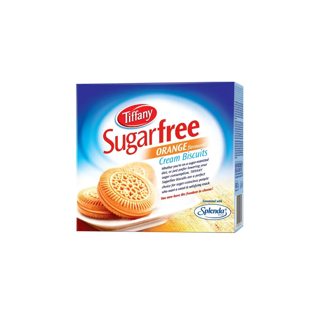 Tiffany Biscuits Sugar-Free Orange Flavored Cream Sandwich Biscuits 162gms