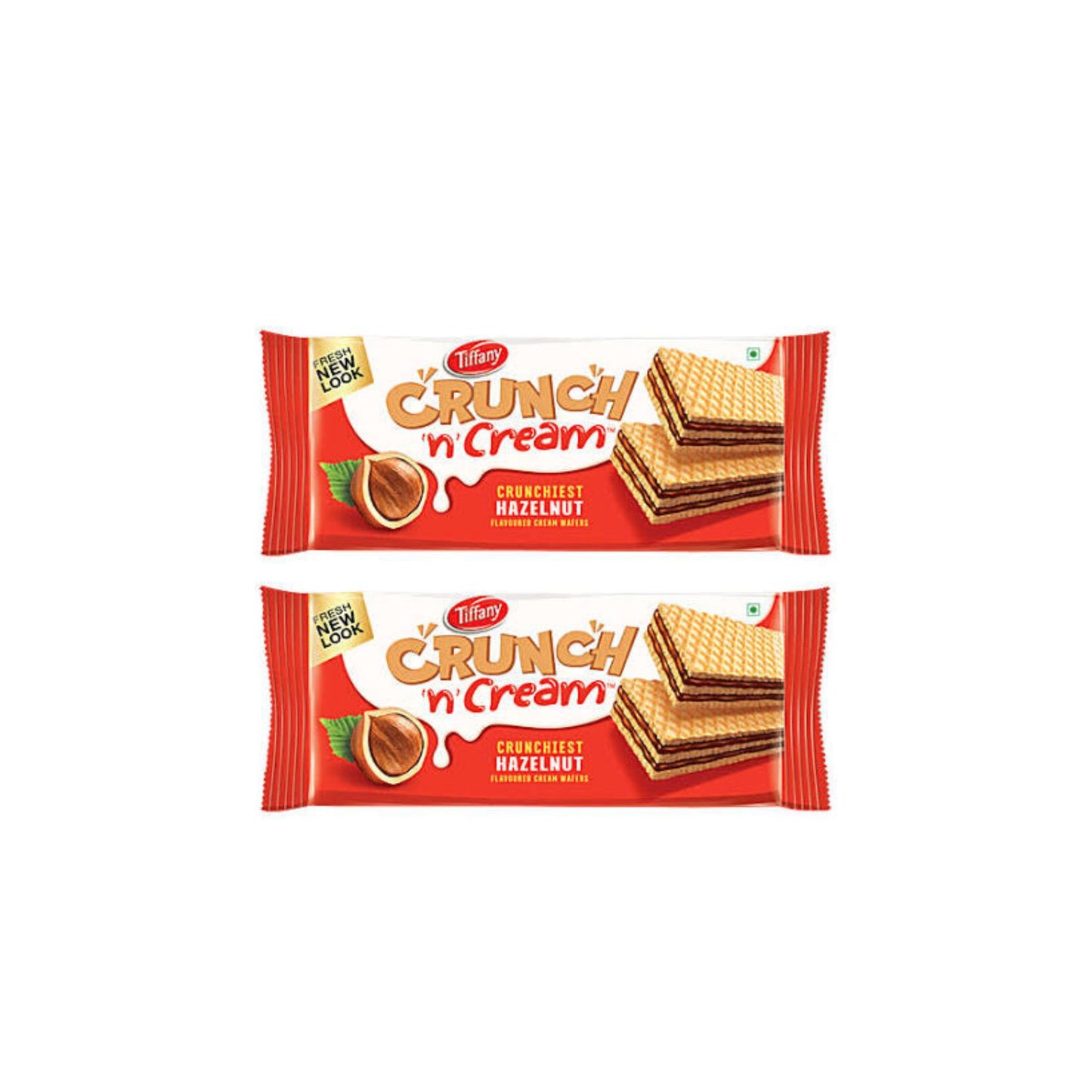 Tiffany Cream Wafers - Crunch n Cream Crunchiest Hazelnut Flavored, 65 g (pack of 2)