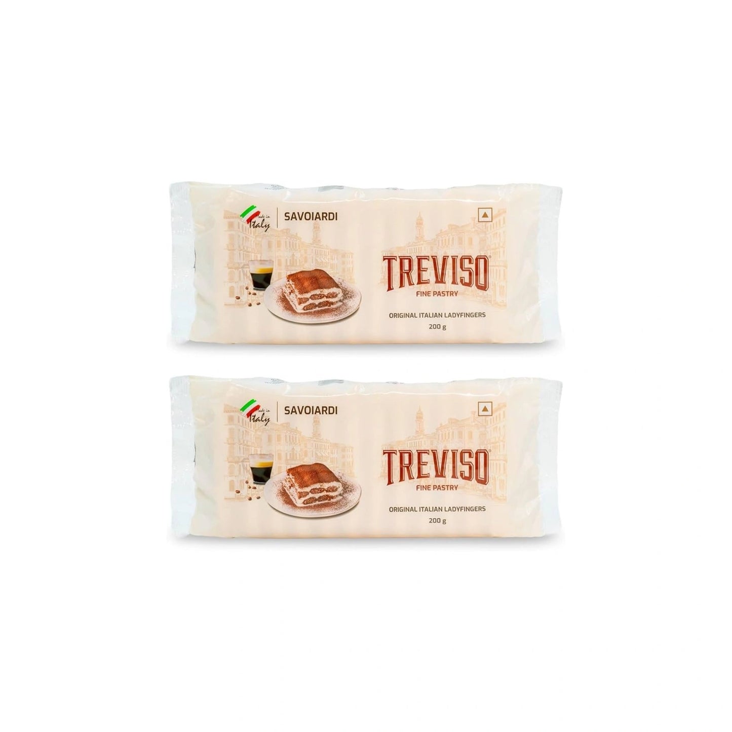 Treviso Fine Pastry Savoiardi Original Italian Ladyfingers 200g (Pack of 2)