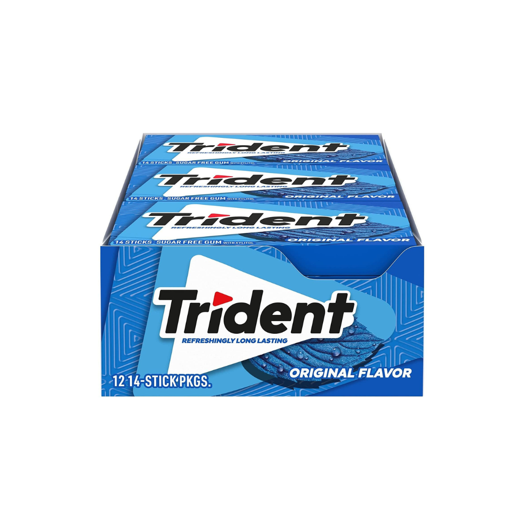 Trident Sugar free Original Flavored, 14 Sticks 26g Full Box